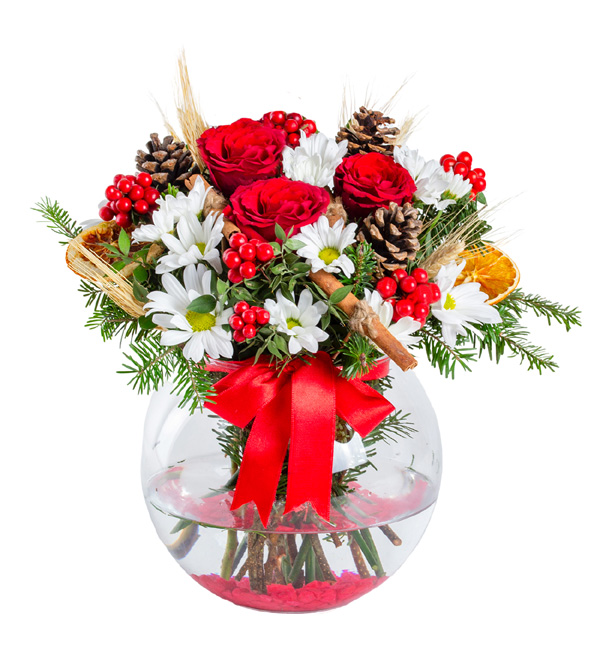 Cam Vazoda Yılbaşı Çiçeği