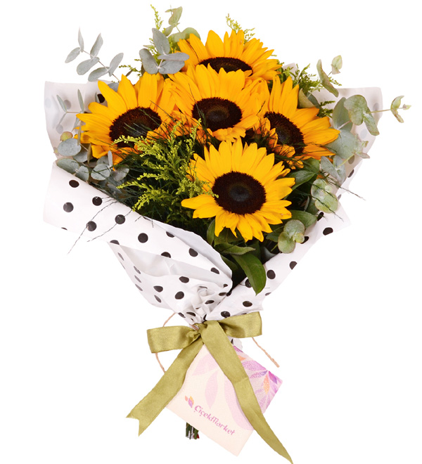 Ayçiçekleri ve Karışık Renkli Krizantemler